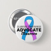 Clubfoot Awareness Advocate Ribbon White Button (Voorkant /achterkant)