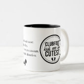 Clubfoot awareness-mok tweekleurige koffiemok (Voorkant rechts)