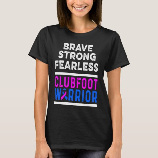 Clubfoot Awareness Warrior Brave CTEV TEV Survivor T-shirt (Voorkant)