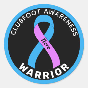Clubfoot Awareness Warrior Ribbon Black Classic Ronde Sticker