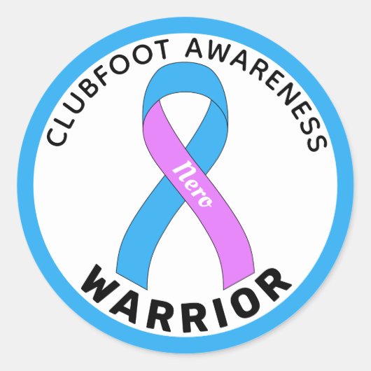 Clubfoot Awareness Warrior Ribbon White Ronde Sticker (Voorkant)