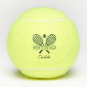 Clubnaam Tennisser Groen Script Gepersonaliseerd Tennisballen (Voorkant)