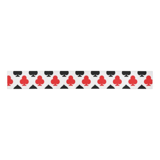 Clubs and Spades Casino Playing Cards Ribbon Grosgrain Lint (Voorkant)