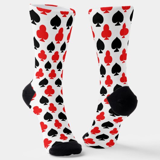 Clubs and Spades Playing Card Printed Socks Sokken (Gebogen)