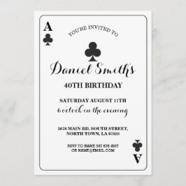 Clubs die kaart afspelen Birthday Ace Vegas uitnod