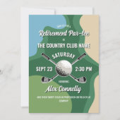 Clubs Golf Course Themed Retirement Par-tee Kaart (Voorkant)