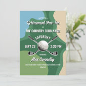 Clubs Golf Course Themed Retirement Par-tee Kaart (Staand voorkant)