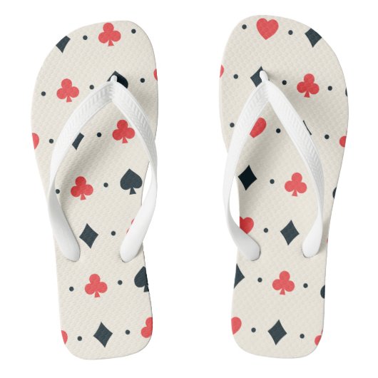 Clubs Ruiten Harten & Schoppen Pokerkaart Spel Pre Teenslippers (Voetbed)