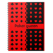 Clubs, schoppen, harten, diamanten - pokerkoningin notitieboek (Voorkant)