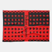 Clubs, schoppen, harten, diamanten - pokerkoningin theedoek (Horizontaal)