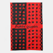 Clubs, schoppen, harten, diamanten - pokerkoningin theedoek (Verticaal)