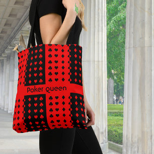 Clubs, schoppen, harten, diamanten - pokerkoningin tote bag
