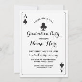 Clubs spelen Kaart Vegas Graduation Party Uitnodig (Voorkant)