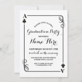 Clubs spelen Kaart Vegas Graduation Party Uitnodig (Voorkant)
