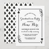 Clubs spelen Kaart Vegas Graduation Party Uitnodig (Voorkant / Achterkant)