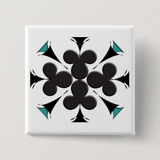 Clubs Vierkante Button 5,1 Cm (Voorkant)