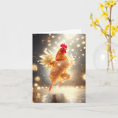 Cluck and Sparkle - mousserende kip Kaart (Gele Bloem)