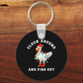 Cluck Around And Find Out Fun Christmas Chicken Sleutelhanger (Voorkant)