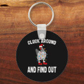 Cluck Around And Find Out Humor Chicken Lovers-chr Sleutelhanger (Voorkant)