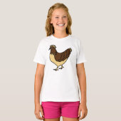 Cluck & Calm - Hand getrokken kip kunst T-shirt (Voorkant volledig)