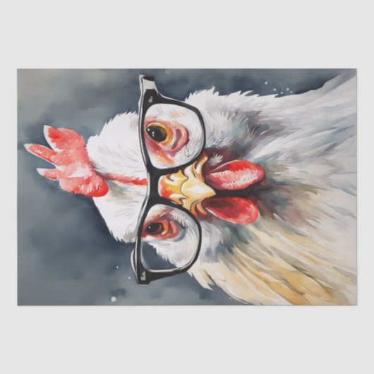 Cluck Couture: Modieuze Kip in Decoupage Tissuepapier (Voorkant)