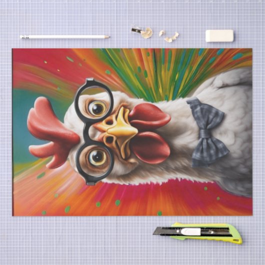 Cluck & Gasp: Geschokte Kip Gezicht Decoupage Tissuepapier (Craft)