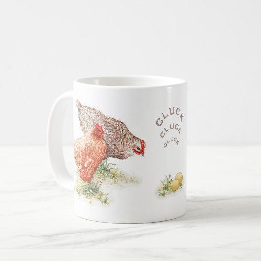 Cluck Hens Eggs Mok (Voorkant links)
