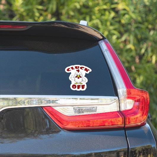CLUCK OFF Leuke Angry Rooster Cartoon Sticker (Auto Zijkant)