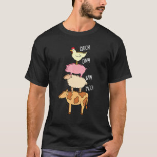 Cluck Oink Baa Moo Animal Boerderij Farmer Koe Pig T-shirt
