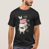 Cluck Oink Baa Moo Kip Varken Koe Boer Fa T-shirt (Voorkant)
