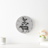 Cluck Oink Moo Chicken Koe Pig Farmhouse Kitchen Ronde Klok (Huis)