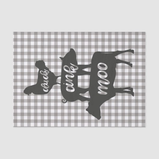 Cluck Oink Moo Kip Koe Varkenshouderij Land Tissuepapier (Voorkant)