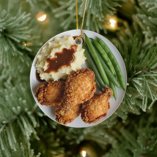 Cluck Yeah, It's Christmas! Funny Chicken Pun Keramisch Ornament (Boom)