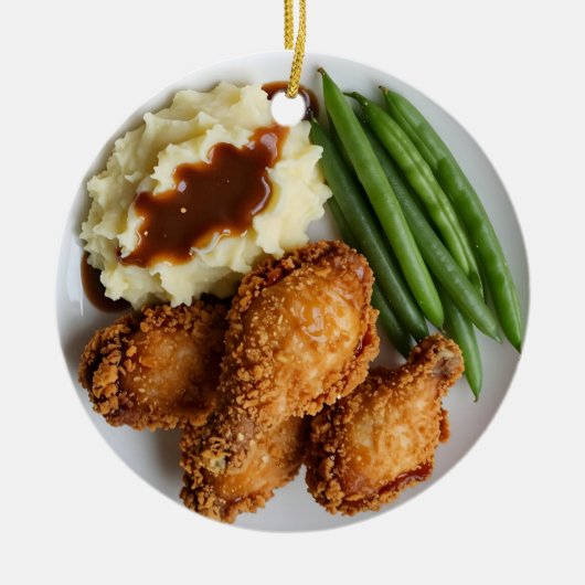 Cluck Yeah, It's Christmas! Funny Chicken Pun Keramisch Ornament (Voorkant)