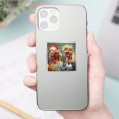  “Cluckin' Around” May & John Selfie Vinyl  Sticker (Telefoon)