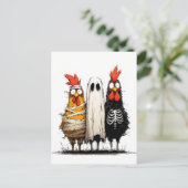Cluckin' Creepy Halloween Bash Briefkaart (Staand voorkant)