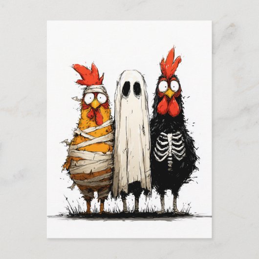 Cluckin' Creepy Halloween Bash Briefkaart (Voorkant)