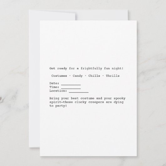 Cluckin' Creepy Halloween Bash Kaart (Achterkant)