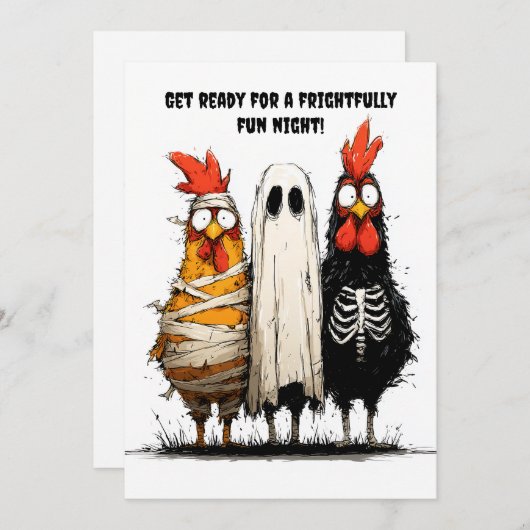 Cluckin' Creepy Halloween Bash Kaart (Voorkant / Achterkant)