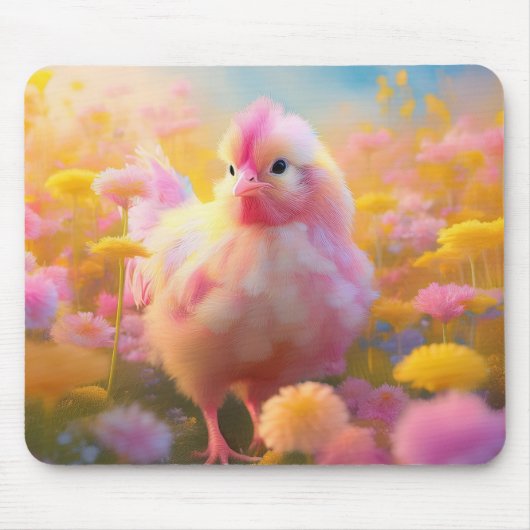 Cluckin' Cute: The Pink Chicken Mousepad Muismat (Voorkant)
