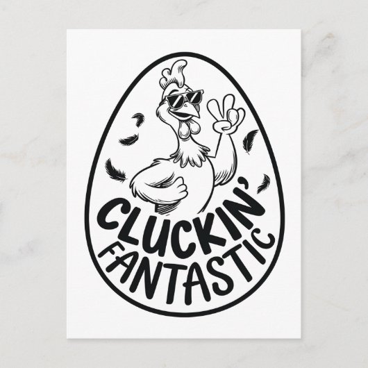 Cluckin' Fantastic Chicken-Theme Humorous Design Briefkaart (Voorkant)