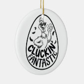 Cluckin' Fantastic Chicken-Theme Humorous Design Keramisch Ornament (Rechts)