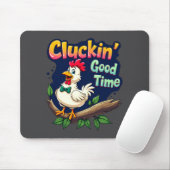 Cluckin Good Time Funny Chicken Illustration Muismat (Met muis)