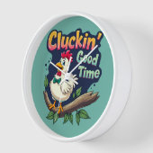 Cluckin' Good Time Grappige Kip Illustratie (Hoek)