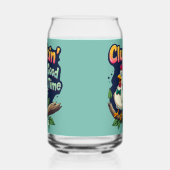 Cluckin' Good Time Grappige Kip Illustratie Blikvorm Glas (Links)