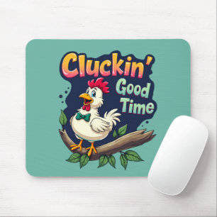 Cluckin' Good Time Grappige Kip Illustratie Muismat