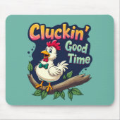 Cluckin' Good Time Grappige Kip Illustratie Muismat (Voorkant)
