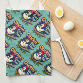 Cluckin' Good Time Grappige Kip Illustratie Theedoek (Quarter Fold)