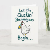 Cluckin Shenanigans Funny Chicken Card Kaart (Voorkant)