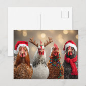 Clucking All the Way Funny Chicken Christmas Feestdagenkaart (Voorkant / Achterkant)